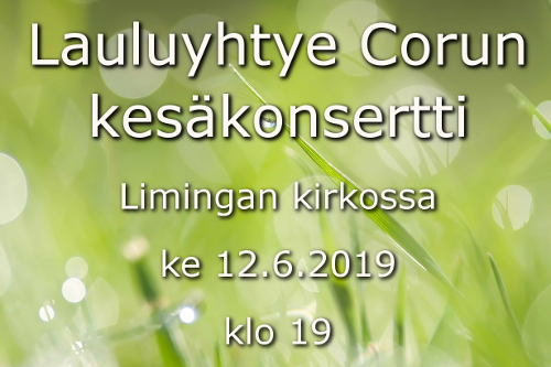 Lauluyhtye Corun kesäkonsertti Lauluyhtye Corun kesäkonsertti