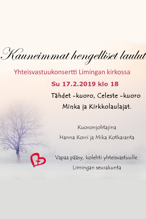 Kauneimmat hengelliset laulut- yhteisvastuukonsertti Kauneimmat hengelliset laulut- yhteisvastuukonsertti