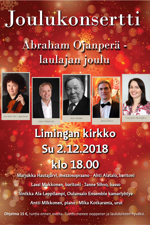 Joulukonsertti Abraham Ojanperä - laulajan joulu Joulukonsertti Abraham Ojanperä - laulajan joulu